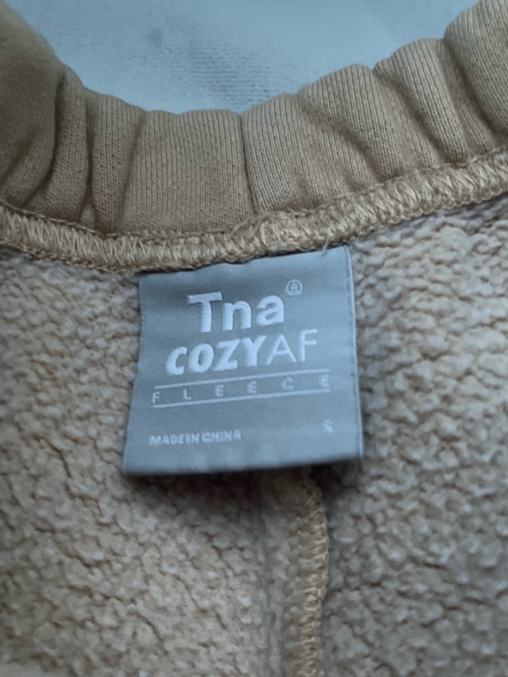 TNA Cozy AF Fleece Pullover Jacket - Camel Tan